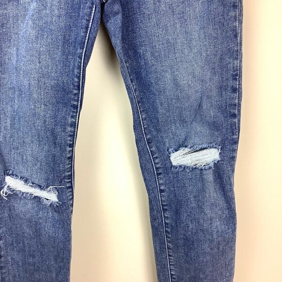 LEVI’S 724 HIGH RISE STRAIGHT DISTRESSED RAW HEM JEANS - Picture 9 of 10